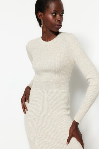 Vestido jersey - Beige jaspeado