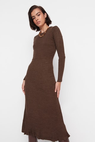 Vestido jersey - Marrón