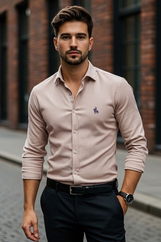 Camisa regular fit - Beige