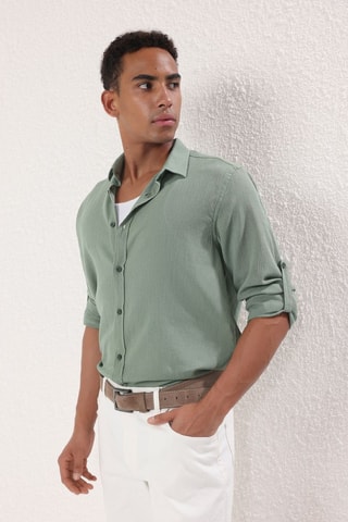 Camisa regular fit - Caqui