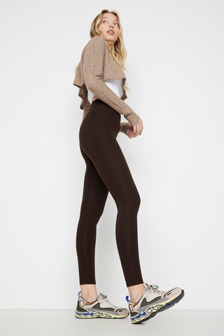 Leggings de tiro alto - Marrón