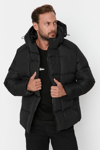 Anorak con capucha - Negro