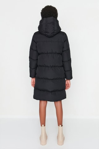 Anorak largo reversible - Negro y beige