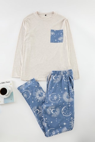 Pijama - Gris claro y azul