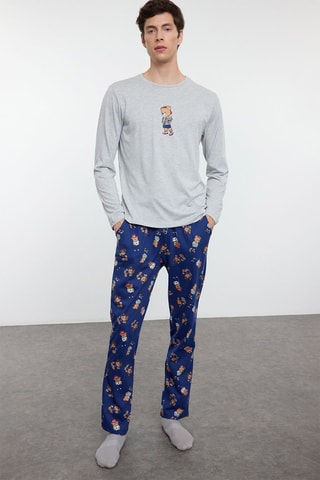 Pijama - Gris y azul