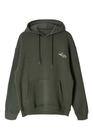 Sudadera oversize con capucha - Caqui