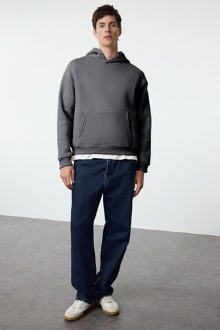 Sudadera oversize con capucha - Antracita