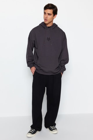 Sudadera oversize con capucha - Antracita