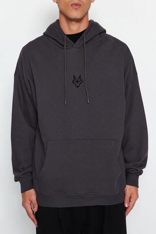 Sudadera oversize con capucha - Antracita