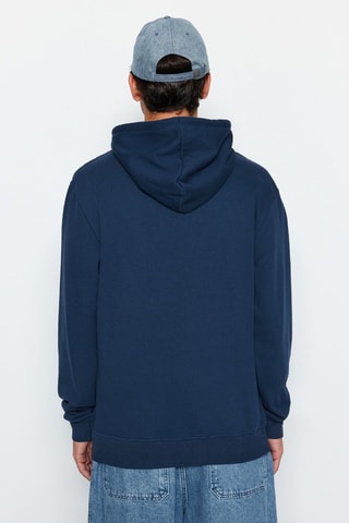 2 sudaderas regular fit con capucha - Azul marino y beige