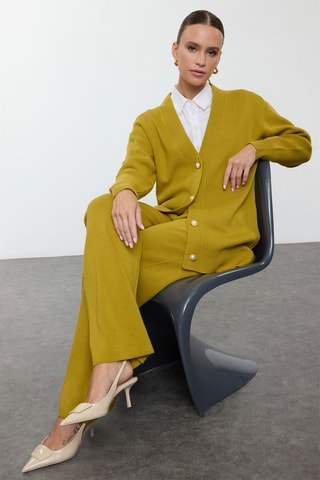 Cárdigan y pantalón - Verde oliva