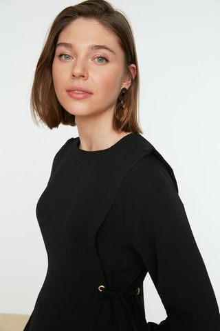 Túnica y pantalón wide leg - Negro