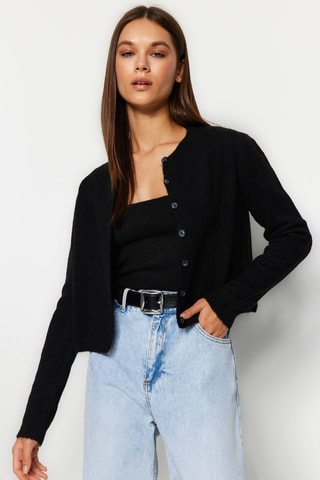 Cárdigan y crop top - Negro