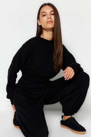 Sudadera y jogging de tiro alto - Negro