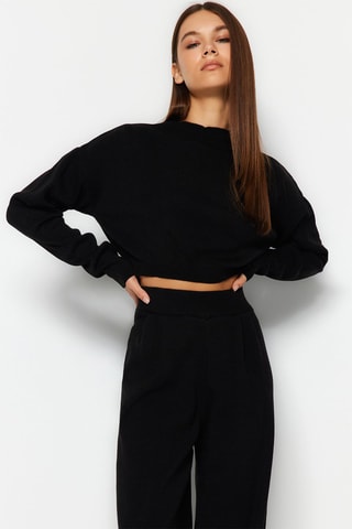 Sudadera y jogging de tiro alto - Negro