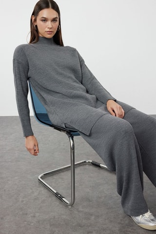 Jersey y pantalón wide leg - Gris