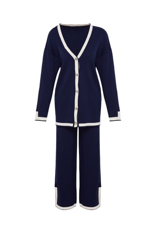 Cárdigan y pantalón regular fit - Azul marino