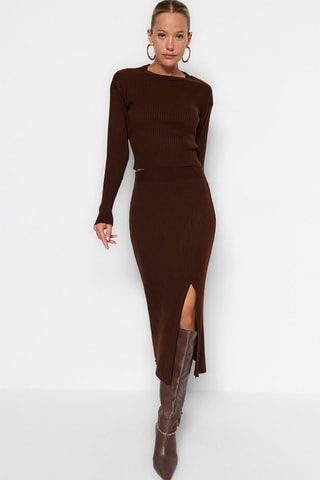 Jersey y falda - Marrón