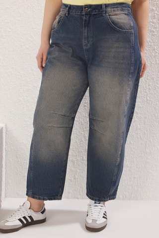 Vaquero relaxed de tiro alto - Azul