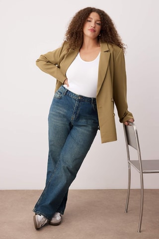 Vaquero recto de tiro alto - Azul