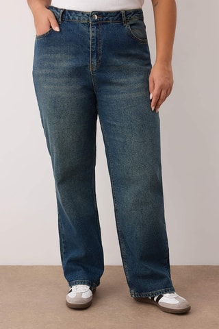 Vaquero recto de tiro alto - Azul