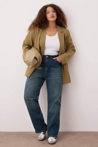 Vaquero recto de tiro alto - Azul