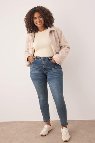 Vaquero skinny fit de tiro alto - Azul