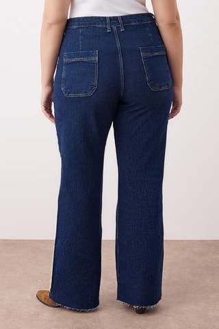 Vaquero recto de tiro alto - Azul oscuro