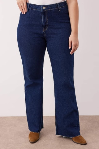 Vaquero recto de tiro alto - Azul oscuro