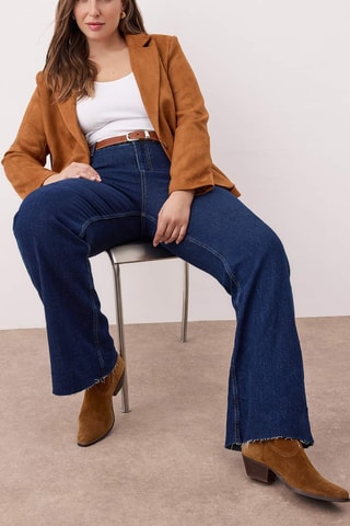 Vaquero recto de tiro alto - Azul oscuro