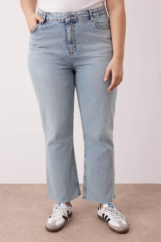 Vaquero recto de tiro alto - Azul claro