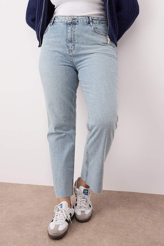 Vaquero recto de tiro alto - Azul claro