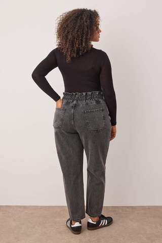 Vaquero mom de tiro alto - Gris oscuro