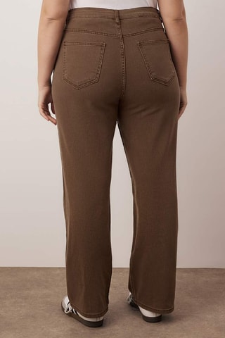 Vaquero recto de tiro alto - Marrón