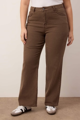 Vaquero recto de tiro alto - Marrón