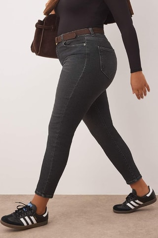 Vaquero skinny fit de tiro alto - Gris oscuro