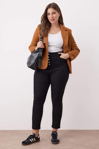 Vaquero skinny fit de tiro alto - Negro