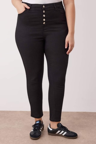Vaquero skinny fit de tiro alto - Negro