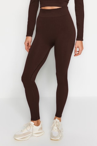 Leggings de tiro alto - Marrón