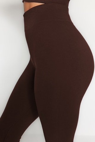 Leggings de tiro alto - Marrón