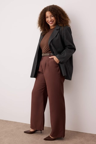 Pantalón wide leg - Marrón