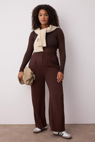 Pantalón wide leg - Marrón