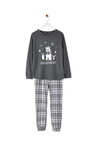 Pijama - Gris y blanco