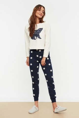 Pijama - Blanco y azul marino