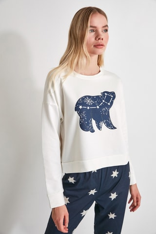 Pijama - Blanco y azul marino