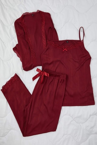 Pijama de 3 piezas - Burdeos