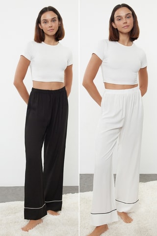 2 pantalones de pijama - Negro y crudo