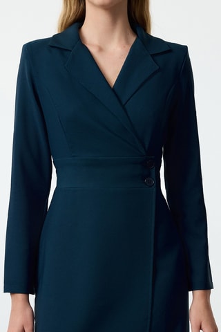 Vestido cruzado - Azul petróleo