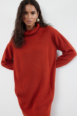 Vestido jersey - Rojizo