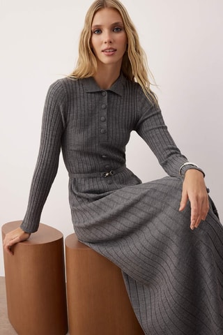 Vestido jersey - Antracita